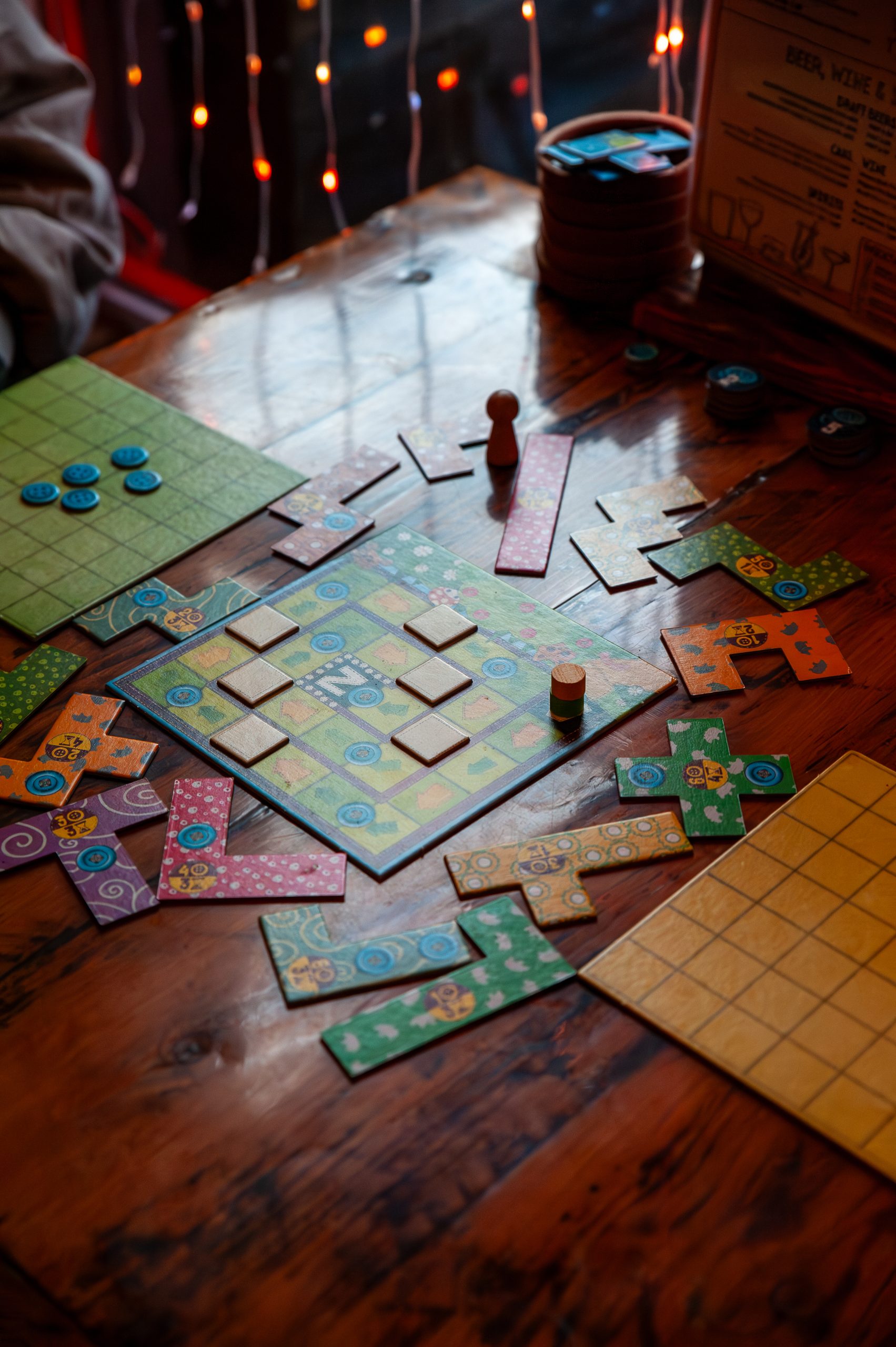 A cosy board game table at Goodtime Games